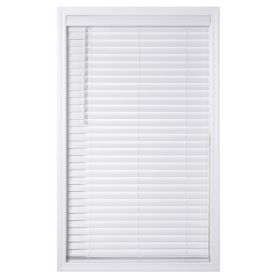 2" Cordless Faux Wood Horizontal Blinds, White, 47" W x 64" L